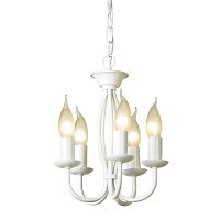 Люстра потолочная пятирожковая на цепочке Lussole LGO E14 Белая картинка 